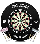 Pennpliy Bristle Dart Board Set, Professional Dart Board 18" with 6pcs 18g Darts Outdoor Dartboar...