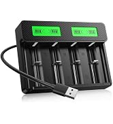 HiQuick C D Battery Charger AA AAA with Built-in USB Cable, Universal Charger for Rechargeable Ba...