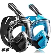 Aegend Full Face Snorkel Mask for Adults Youth, Snorkeling Gear with Emergency Removal Handle, La...