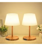 LUTEC 2 Pack Shower Lamp Waterproof, 6000mAh Rechargeable Cordless Table Lamp with 3 Color Temps ...