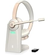 Vonztek Wireless Headset with Mic for Work, Bluetooth Headset with Microphone