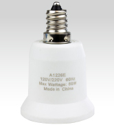 Candelabra to Standard Light Bulb Socket Adapter, 5-Pack