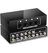 FlyroadUp RCA AV Switch 4 in 1 Out Composite Video Switcher L/R Audio Selector Box