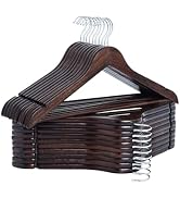 StorageWorks Wooden Coat Hanger, Wood Clothes Hangers 20 Pack, Walnut Color, Natural Wood Hangers...