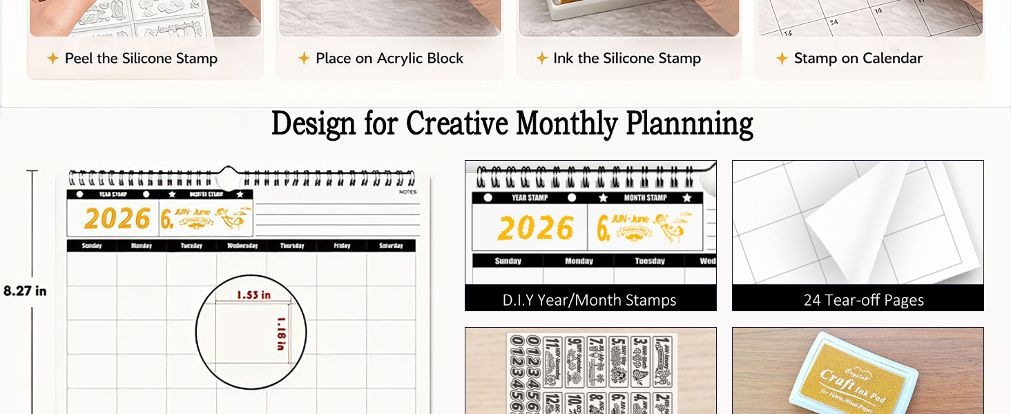 desk calendar 2026-2027 blank calendar planner undated weekly planner