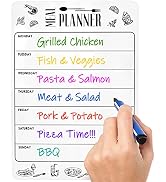 Magnetic Meal Planner for Refrigerator Dry Erase A4 - Magnet Weekly Menu Board for Fridge - Magne...