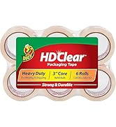 Duck HD Clear Packing Tape Refills - 6 Rolls of Strong Heavy Duty Packing Tape for Shipping and M...