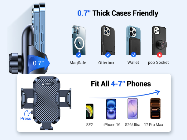 Universal Cell Phone Mount Dashboard Windshield Vent Fit All Smartphones