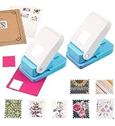BAOFALI 2Pcs/SetRectangular Postage Stamp Punch 1X0.8inch, Scalloped Rectangle Lever Action Craft...