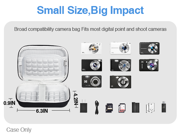 EMART Digital Camera Case, Small Camera Bag(Fit Camera Size<6x4x1 inch) phone