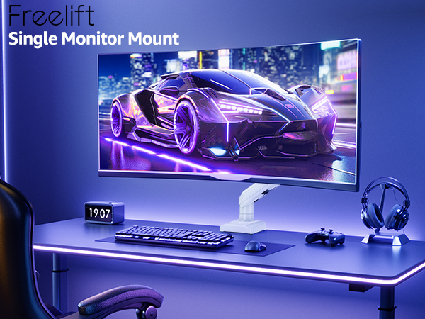 WHITE MONITOR MOUNT