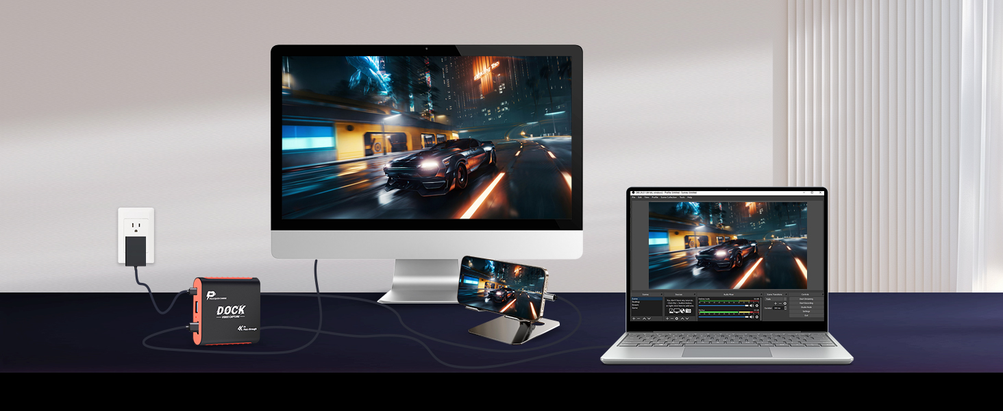 Stream dockplay for iPhone via 2-in-1 switch dock & capture card