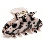 Leopard Hair Claw Clip Medium Non-Slip Lightweight Acrylic Claw Clip for Women, Strong Hold for T...