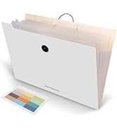 Tuhangcc Expanding File Folder with 8 Pockets,Accordion File Organizer with Labels, Letter A4 Siz...