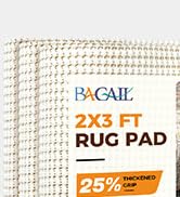 BAGAIL BASICS 2 x 3 FT Rug Pad Gripper for Hardwood Floors, Non Slip Rug Pads for Area Rugs, Extr...