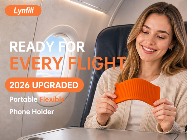 Airplane Phone Holder Portable Foldable Silicone Aluminum Phone Holder