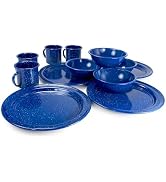 4-Person Enamelware Dining Set for Camping and Backpacking - Camping Gear Essentials for Camping ...