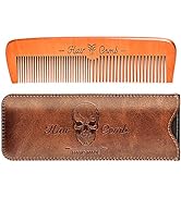 Wooden Hair Combs for Men & Women, Men's Wood Beard Comb with Leather Travel Case,Womens Combs fo...
