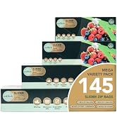 Seal Fresh Slider Storage Bags Variety Pack 145 Count — Pint, Quart, Gallon, 2 Gallon Sizes — Exp...