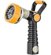FANHAO Fireman-Style Garden Hose Nozzle, Heavy-Duty Metal Water Hose Sprayer with Lever Control &...