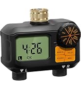 ANDOLL HOME Water Timer for Garden Hose - 2 Zone Timed Sprinkler with Rain Delay/Manual Watering/...