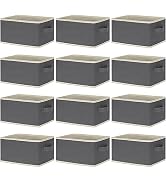 LHZK 12 Pack Storage Baskets for shelves, Fabric Collapsible Gift Storage Bins for Organizing, Sh...