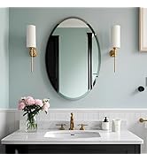 Oval Mirror Frameless Bathroom Mirror for Over Sink, Beveled Polished Wall Mirror for Bathroom, B...