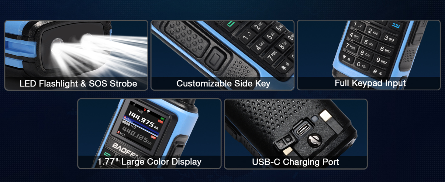 Solid built with Flashlight, SOS Strobe, 1.77 Large Color Digital Display, USB-C Charging Port