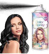 AIUEO Black Hair Spray Temporary Hair Color Spray Black Hair Dye,One Tine Use Hair Dye for Kids C...