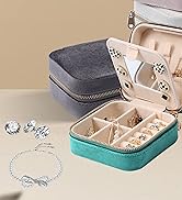 Dajasan Velvet Travel Jewelry Box, Mini Travel Jewelry Case, Small Portable Travel Jewelry Organi...