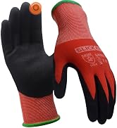 SLICK KIT Work Gloves Sandy Nitrile Coated, for Men and Women, Touchscreen Gardening Gloves, for ...