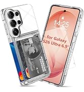 AFGHOA for Samsung S26 Ultra Wallet Case 4 Credit Card ID Holder Clear Flip | Cover for Galaxy S2...