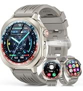 Smart Watch (Answer/Make Call), 1.43" AMOLED-3D Military Smartwatch for Men Women, Flashlight/130...