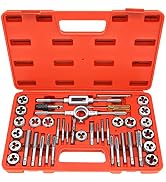 GMTOOLS 40PCS Tap and Die Set, Metric Size Standard M3 to M12, Threading Tool Set for Cutting Ext...