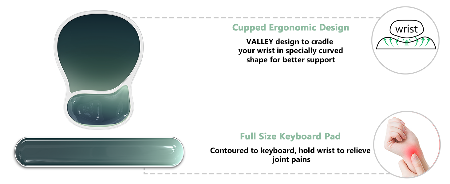 mouse pad with keyboard pad wrist rest desk accessories