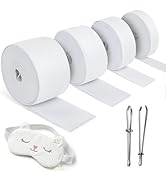 4 Rolls Total 22 Yard Elastic for Sewing, White Elastic Band 0.6inch, 1inch, 1.4inch, 2inch, Leng...