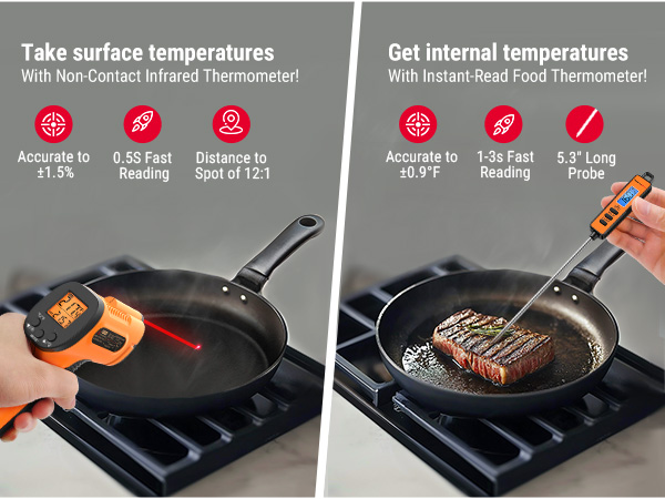 infrared thermometer for surface temperature meat thermometer for internal meat