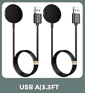 2 Pack for Samsung Galaxy Watch Charger Compatible with Watch 8/8 Classic/Ultra/7/6/6 Classic/5/5...