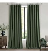 QJmydeco Dark Green Curtains 84 Inches Long, Blackout Spring Curtains for Living Room Cooling Hea...