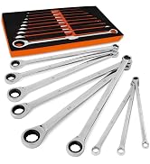 HORUSDY Extra Long Ratcheting Wrench Set, 8-22MM Double Box End, 9-Piece Metric CR-V Steel, with ...