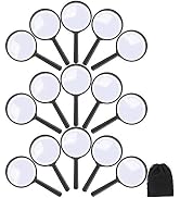 Elcoho 15 Pack Handheld Magnifier Plastic Magnifying Glass for Reading Jewelry Home Office Desk A...