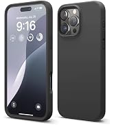 elago Premium Liquid Silicone Case for iPhone 16 Pro Max Black | Full Body Protection, Shockproof...