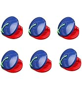 DOXISHRUKY 6pcs Wooden Finger Castanets, Blue and Red Castanet Musical Instruments Rhythm Kids To...