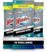 Windex Electronics Wipes, Pre-Moistened Screen Wipes Clean and Provide a Streak-Free Shine, 25 Co...