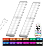 58 -LED Under Cabinet Lights, Rechargeable RGB Motion Sensor Light Indoor Night Lights with Remot...