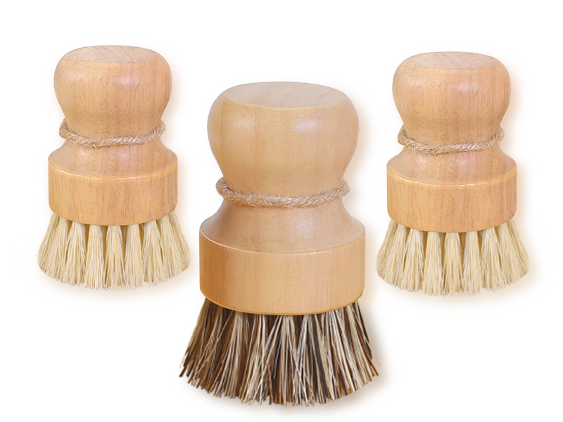 sustainable scrubber set, dual-hardness bristles, stubborn pan residues, delicate vegetable skins