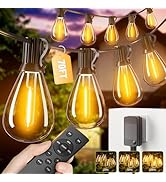 Amzrap 70FT LED Outdoor String Lights Waterproof Patio Lights with Dimmable & Shatterproof Replac...