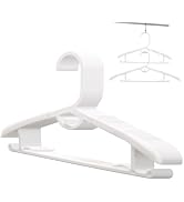 20 Pack Plastic Hangers 13-17’’ Thickened Adjustable Clothes Hanger White | Durable & Non-Slip Sp...