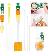OUTXE 5 Pack Bottle Brush Set, 5-in-1 Water Bottle Cleaner Brush, 15" Long Handle Bottle Cleaning...