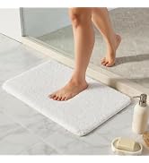 TYUU White Bathroom Rugs, Ultra Soft Bath Rugs Non Slip Washable, Super Absorbent Quick Dry Small...